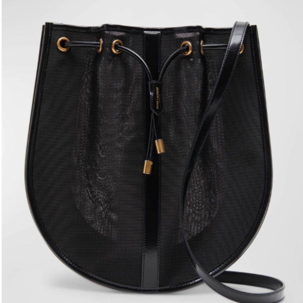 Saint Laurent Daryl Shoulder Bag in Mesh and Patent Leather (NWOT)